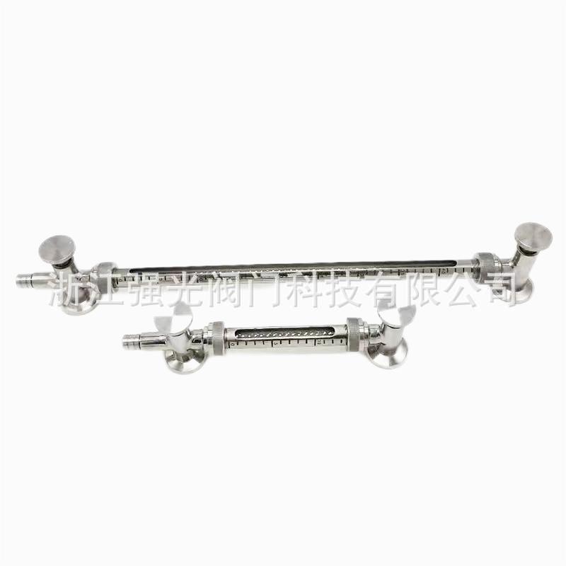 卫生级食品级不锈钢玻璃管液位计，快装卡箍带护管带刻度304/316L