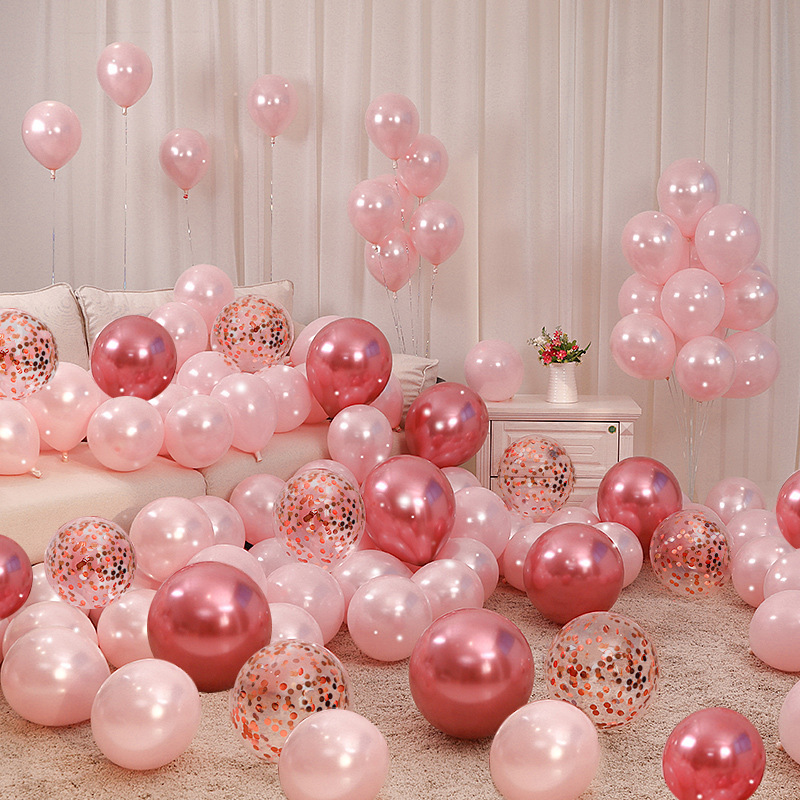 Wedding Balloon Pink Wedding Room Baby Birthday Gift Scene Layout Set Girl's New House Decoration Balloon