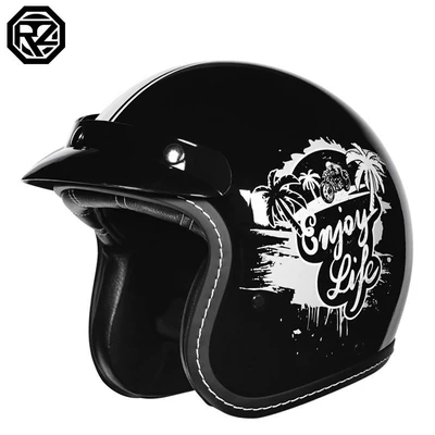 Motosiklet kaskı (dəbilqə) – Be Equipped with Bluetooth Headphones - bright-black-coconut-island-style-m