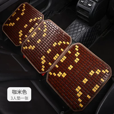 Chinese-Style Mahjong Bamboo Mat Cooling – Cool pad - color-matching-full-bamboo-rear-seat-cushion-brown