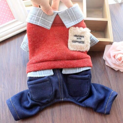 Pet Small Dog Clothes Autumn/Winter Style for Pomeranian, Bichon, Small Dog, Teddy, Four-Legged Suit, Puppy Casual, Thick Warm