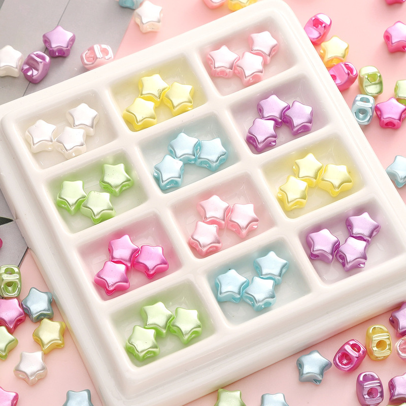 Acrylic Pearlescent Five-Star Four-Way DIY Beads for Making String Beads, Loose Beads, Weaving Bracelets, Necklaces, and Jewelry Materials for Qixi Festival Acrylic Pearlescent Five-Star Four-Way DIY Beads for Making String Beads, Loose Beads, Weaving Bracelets, Necklaces, and Jewelry Materials for Qixi Festival
