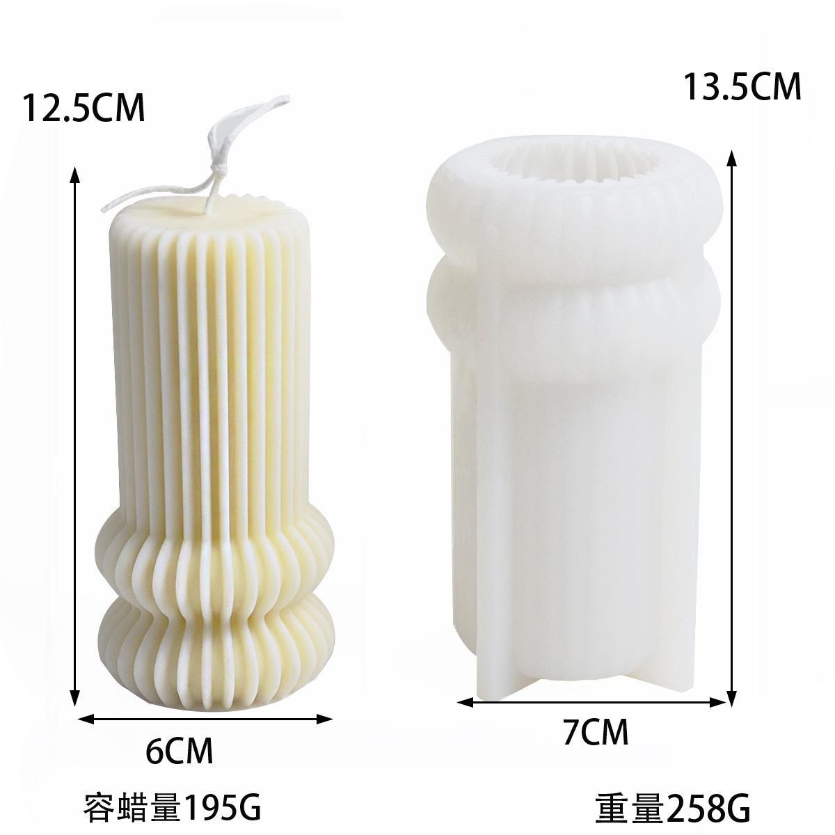 Vela de aromaterapia molde de yeso aromaterapia vela decoración cilíndrica Candlestick silicona molde decoración en stock