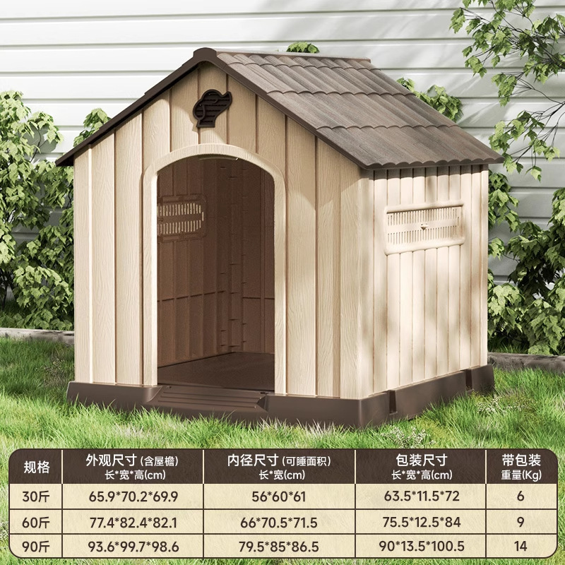 狗窝室外中型犬四季通用防寒防雨宠物冬季狗房子别墅户外狗屋防水|undefined