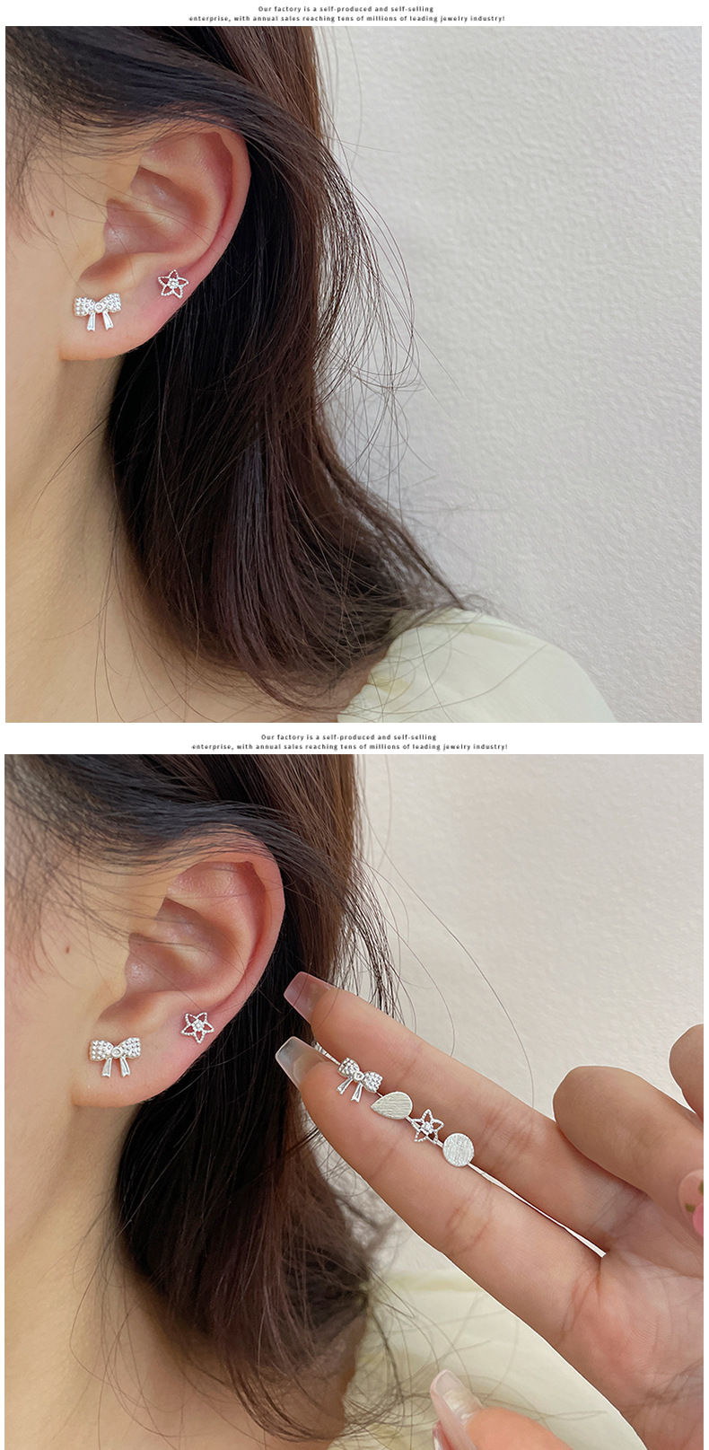 30g Weight Ear Studs Classification 1 Pair Quantity Holiday, Daily Occasion Alloy Material 1 Pair Simple Style Triangle Star Plating Alloy Ear Studs