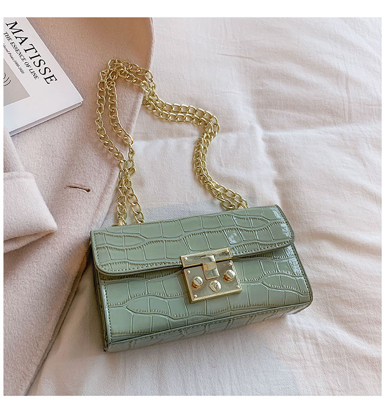 2022 New Fashion Stone Pattern Western Style Metal Loose Buckle Small Square Bag Retro Candy Color Chain Shoulder Messenger Bag display picture 8