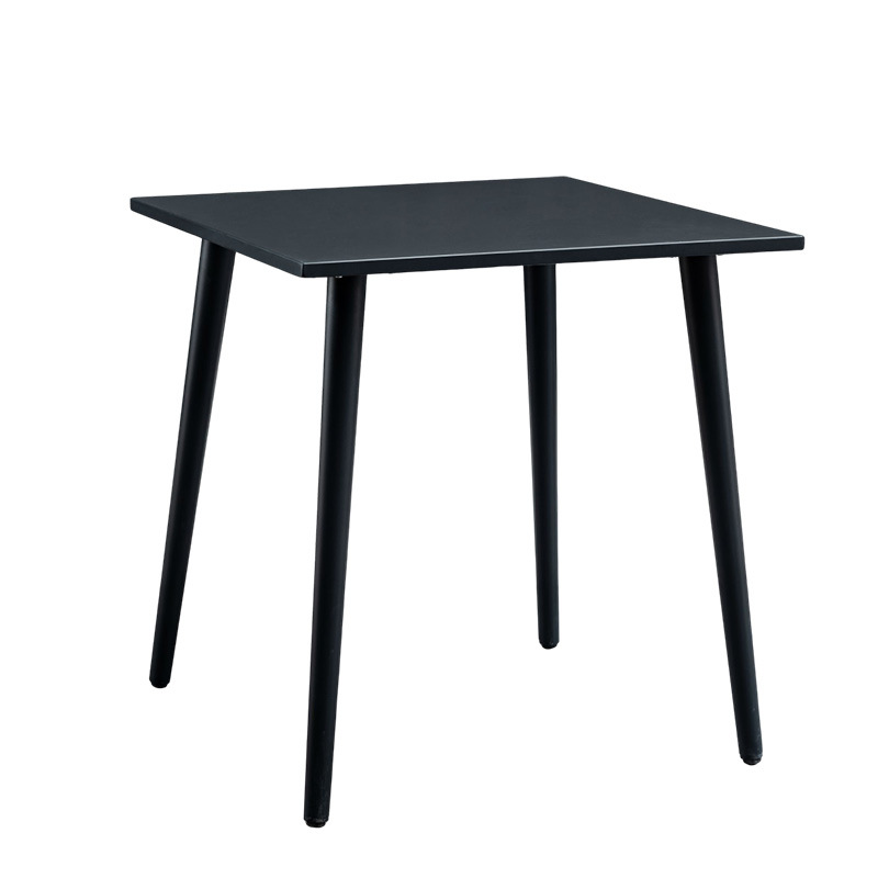 Nórdico minimalista balcón al aire libre mesa de acero al carbono decoración al aire libre comedor patio leche tienda de té mesa cuadrada de café