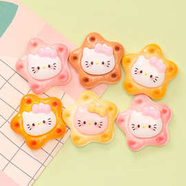 卡通星星奶酪猫咪饼干 diy手工奶油胶手机壳鞋扣发夹树脂饰品配件