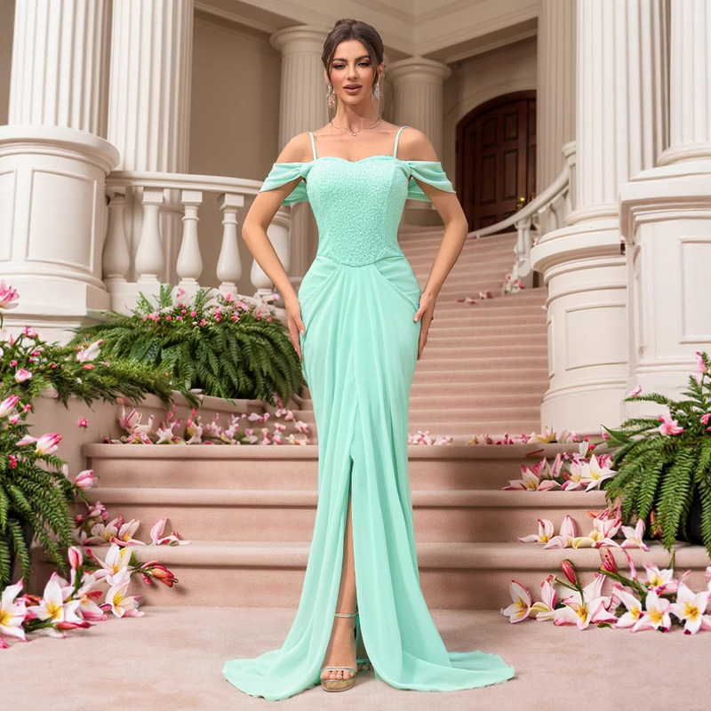 2025 European and American Export New Sequin Dress Amazon Slim Long Tail Wedding Banquet Dress 2025 European and American Export New Sequin Dress Amazon Slim Long Tail Wedding Banquet Dress