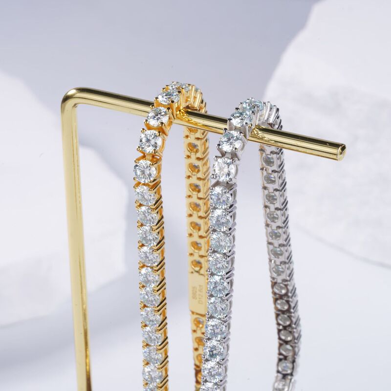 925 Silver Moissanite Tennis Bracelet 3mm Hip-Hop Single-Row Full Diamond Bracelet Jewelry European and American Cross-Border Jewelry Wholesale