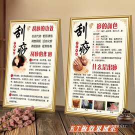 经络刮痧的功效艾灸拔罐面部挂图太极中医养生馆图片宣传画海报
