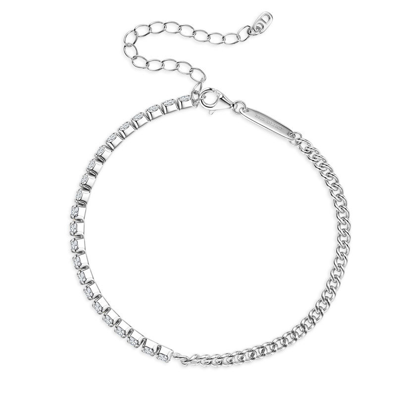 Exquisite Women's Fashion Jewelry: Personalized S925 Silver Moissanite Bracelet for Elegance and Style