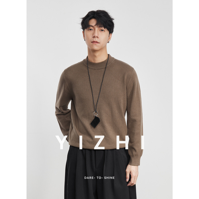 Yizhi "Guoshi" Derong Antibacterial Half Turtleneck Knitted Sweater for Men in Autumn and Winter 2025 New Loose Inner Wear Trendy