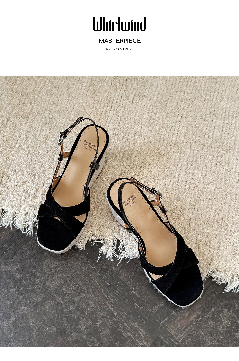 Sandal cao gót nữ đế xuồng phong cách Pháp, quai chéo đan, gót 9 cm — màu đen, màu mơ chi tiết 13