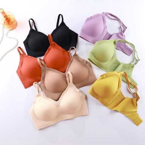 Shangpin small shoulder strap latex underwear women's seamless small breast push-up no steel ring adjustable sports and leisure bra