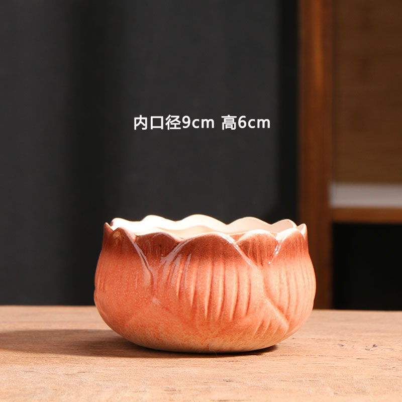 Gradiente lotus maceta de cerámica especial balcón doméstico cerámica gruesa pequeña maceta de cerámica especial al por mayor