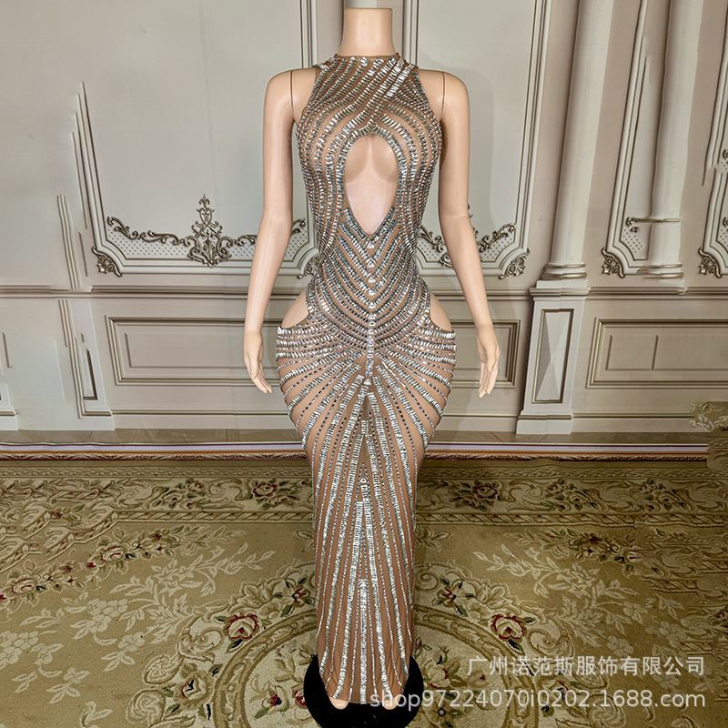 Light Luxury Design Sense Slim Fishtail Dress Birthday Dress Studio Exhibition Hall Social Evening Dress Miss Universe Beauty Dress
