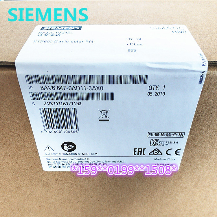 6AV6647-0AD11-3AX0 KTP600触摸屏 6AV6 647-0AD11-3AXO PROFINET