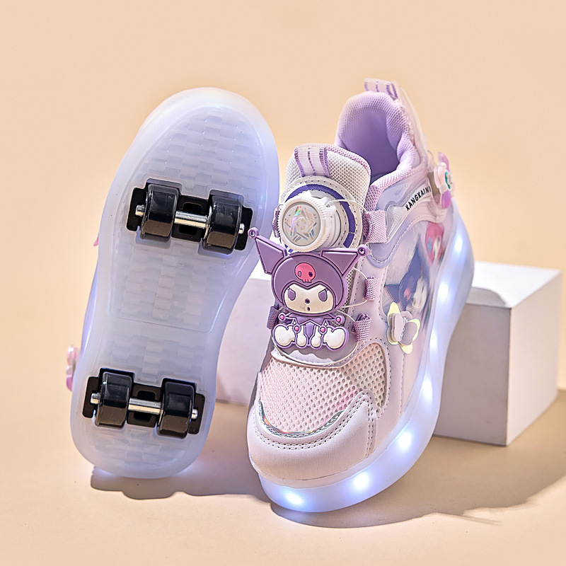 Children's Heelys Shoes, Four-Wheel Smooth Roller Shoes, Children's Cartoon Roller Skates, Eight-Wheel Sports Skates for Boys and Girls Children's Heelys Shoes, Four-Wheel Smooth Roller Shoes, Children's Cartoon Roller Skates, Eight-Wheel Sports Skates for Boys and Girls