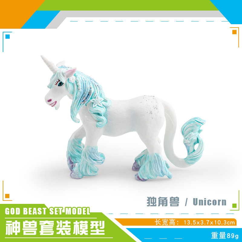 Simulación de mitos occidentales de Amazon animales modelo infantil de unicornio alpaca decoración de mesa juguetes