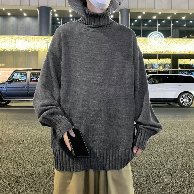 Demi-season brand universal base casual solid color knitted sweater