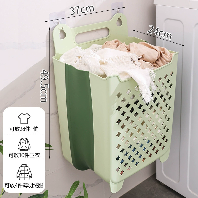 Foldable Laundry Basket — Wall-Mount Storage Basket for Bath, Collapsible Ventilated Design