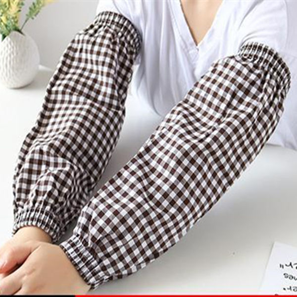 Manufacturer's Four-Season Cotton Plaid Sleeve Covers for Women, Stain-Resistant, Extended Length, Suitable for Housework, Work, Office Cleaning, Protective Sleeve Covers for Men Manufacturer's Four-Season Cotton Plaid Sleeve Covers for Women, Stain-Resistant, Extended Length, Suitable for Housework, Work, Office Cleaning, Protective Sleeve Covers for Men