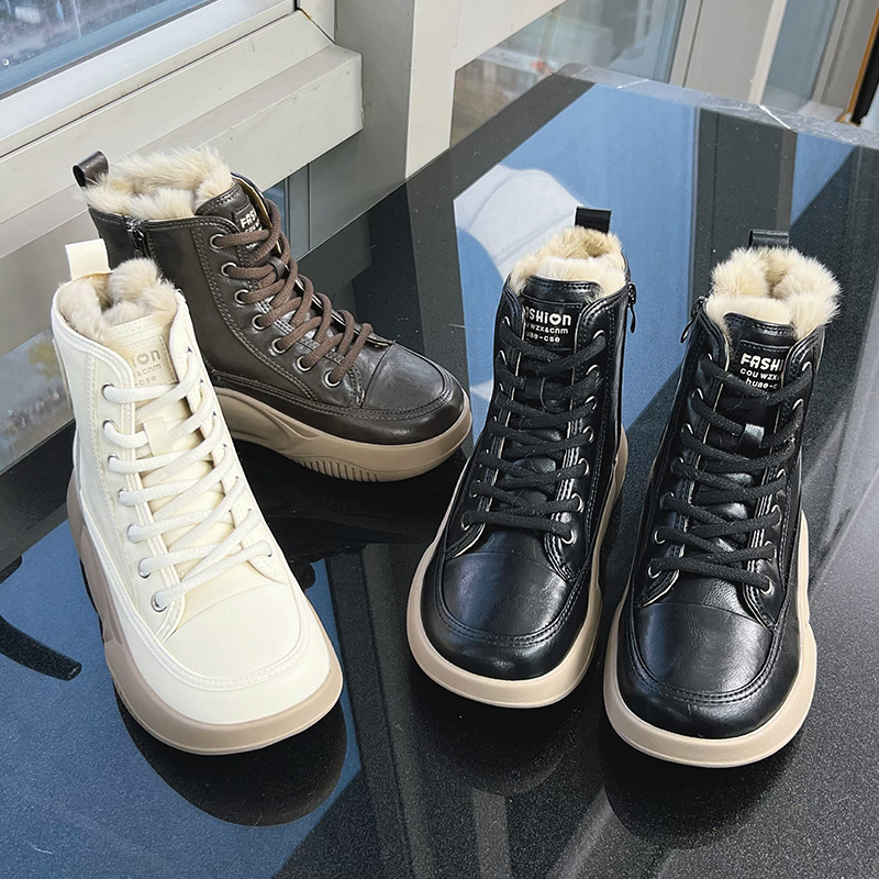 冬季真皮兔毛雪地靴2025新款复古厚底棉鞋保暖加绒女靴百搭靴子潮
