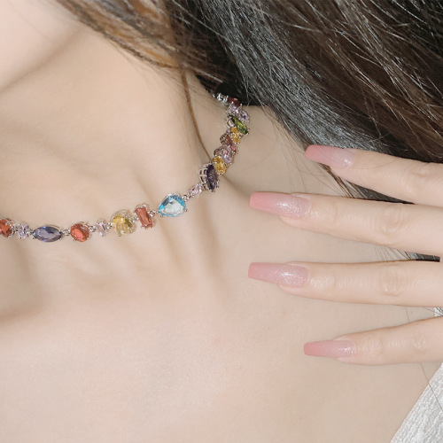 Versa Summer Sweet and Cute Candy Set Lolita Women's Gold-plated Micro-Inlaid Zirconium Ambilight Crystal Bracelet