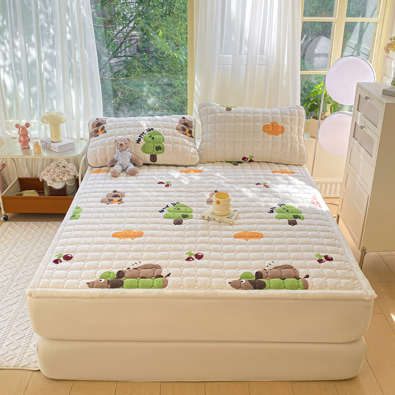 Category a Maternal and Infant Grade Milk Velvet Mattress Autumn and Winter Foldableable Washable Anti-Static Student Dormitory Bed Tatami Mat