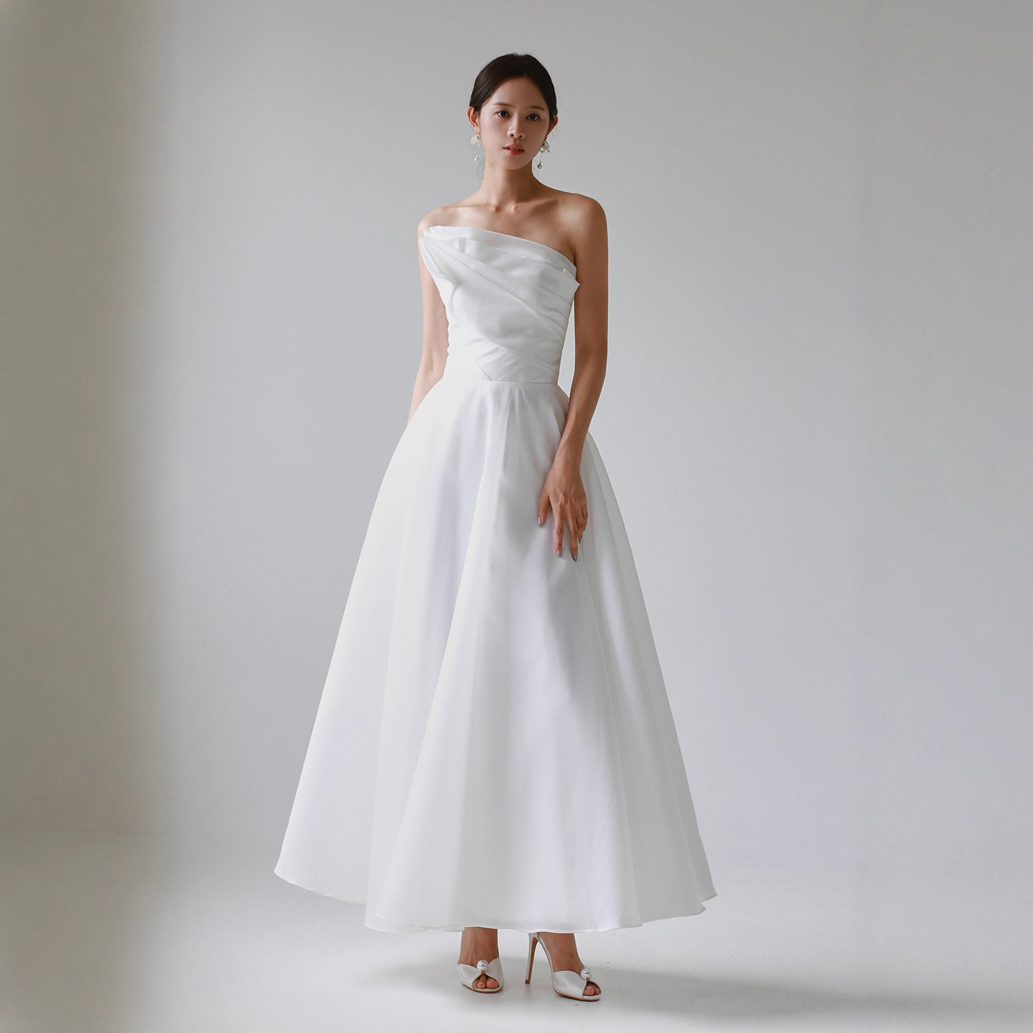 French Light Wedding Dress 2025 New Bridal Tube Top Simple Satin Dress Long Floor-Length Bridal Light Wedding Dress