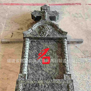 定制工厂直销欧式十字架雕花墓盖碑