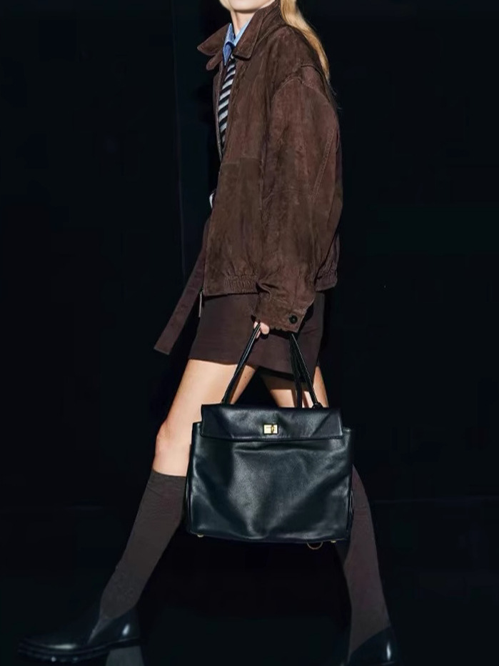 初秋の新製品 HN4170 輸入本革シープスキンスエードレトロオールドマネーワイドショルダーラペルジャケットレディースカジュアルレザージャケット