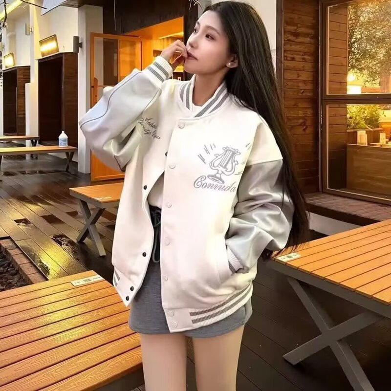 American Retro Versatile Long-Sleeve T-Shirt Top 2025 New Trendy Embroidered Autumn Men's Loose Jacket