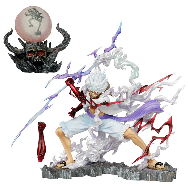 Una pieza mantenga el Thunder cinco-engranaje Nica cinturón tediano rayo cinco-engranaje Luffy Sol Dios modelo decoración mano