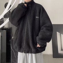 港风时尚羊羔绒棉服百搭宽松中性风棉衣冬季新款潮牌情侣外套时尚
