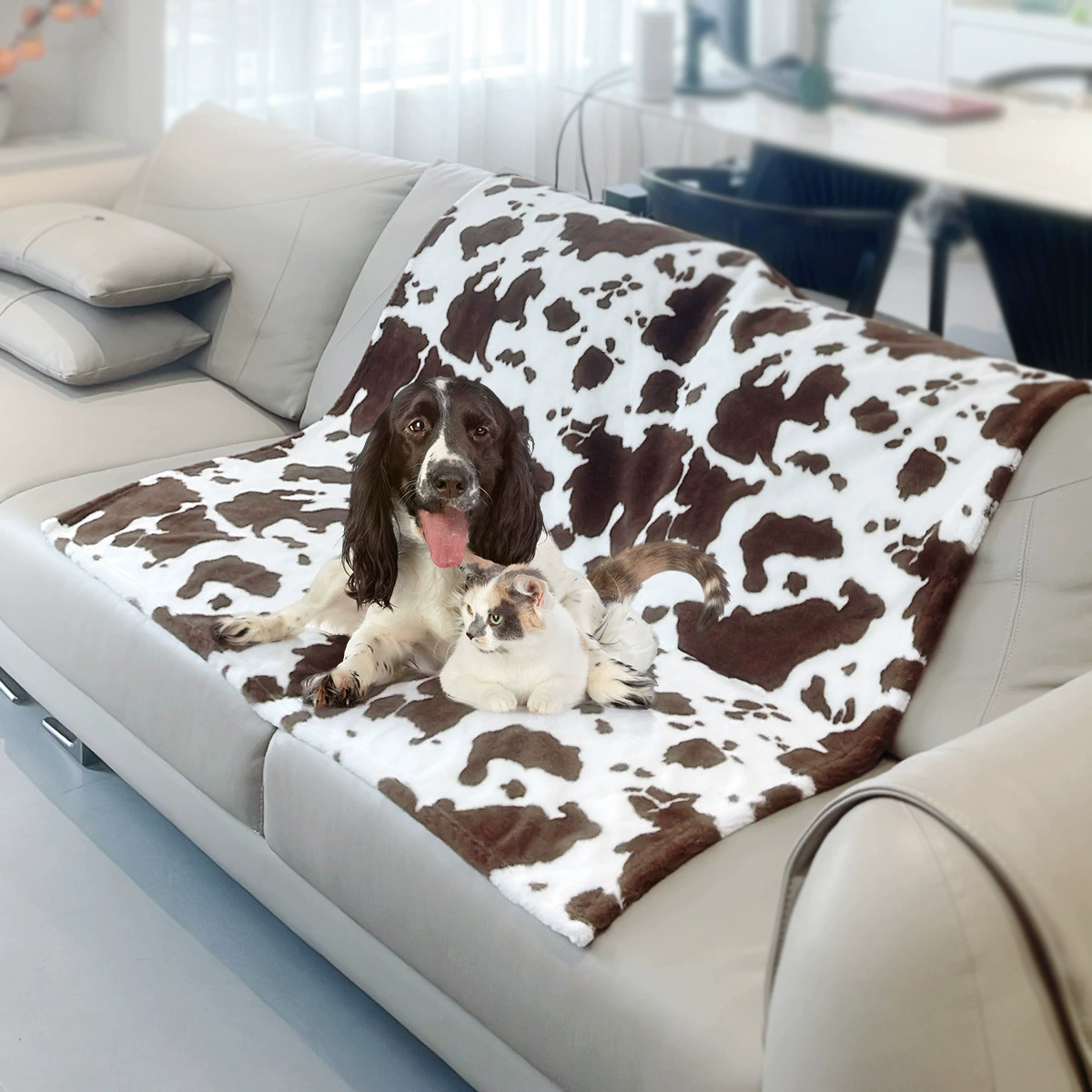 Новое одеяло Amazon с бархатным рисунком коровы и кролика, двухслойное утолщенное водонепроницаемое изоляционное одеяло для мочи, матрас, одеяло