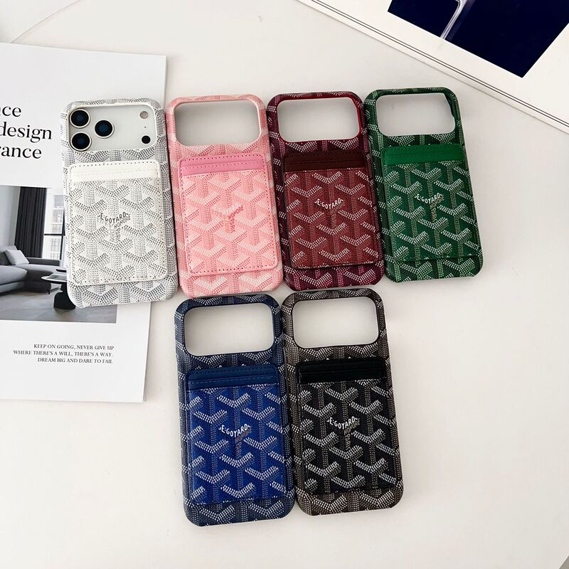 New Style Dog Tooth Card Holder Magnetic Suction Case for iPhone 17 Pro Max, Trendy European and American Brand Protective Cover