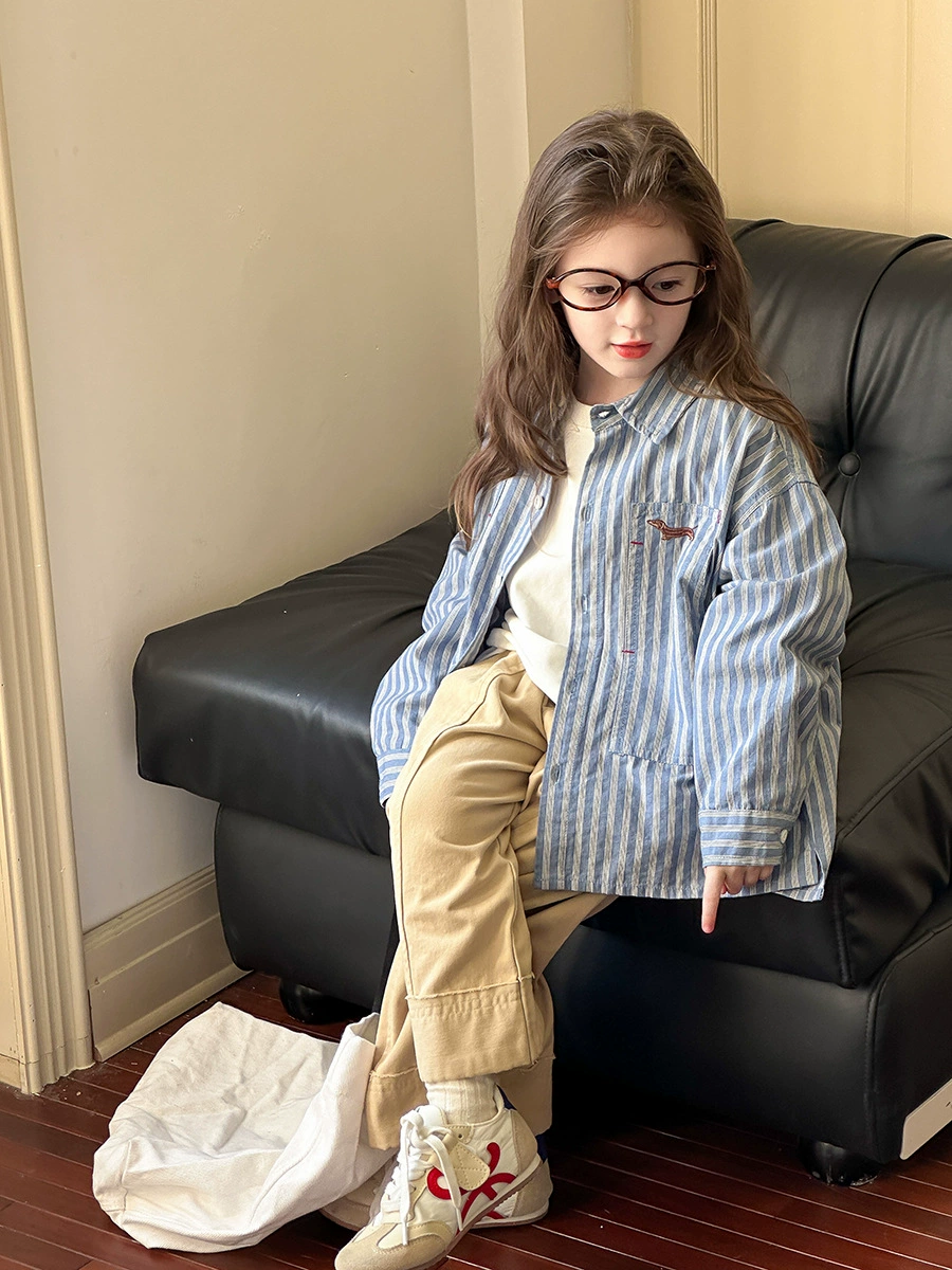 艾摩贝贝 Autumn demi-season children's shirt for leisure, children's clothing, Korean style, western style