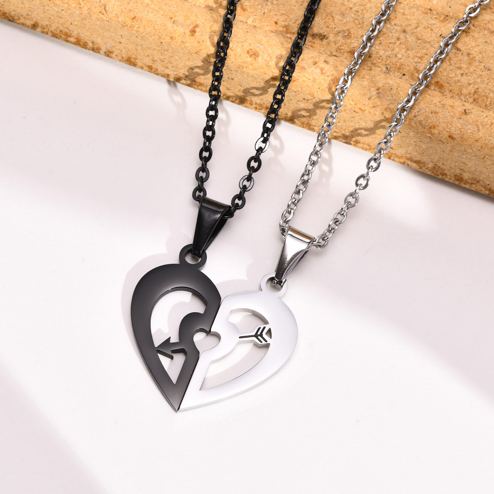 Retro Swan Dolphin Heart Shape Stainless Steel Polishing Necklace