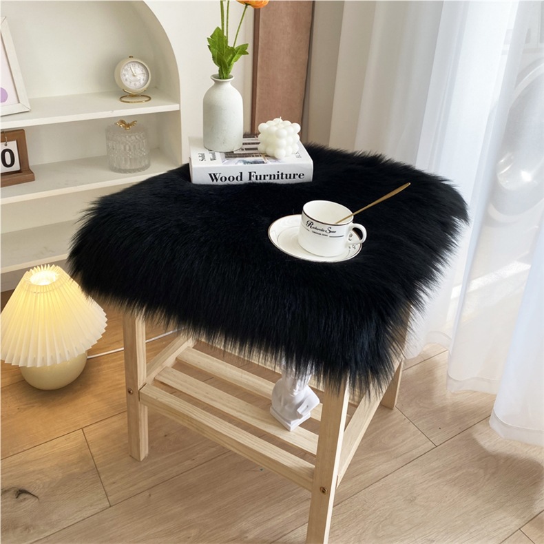 Plush Bedside Table Plush Cushion Imitation Wool Chair Cushion Desktop Cushion Dressing Table Cushion Coffee Table Tablecloth Display Cushion