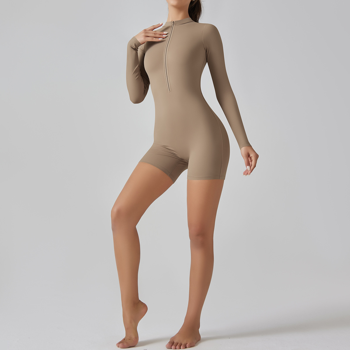 206g Weight Long Sleeve Sleeve Length Nylon, Cotton Blend Fabric Type Regular Top Length Rompers Pants Type Fitness, Running, Sports Occasion Round Neck Neckline Solid Color Pattern Simple Style, Sport Style Style Simple Style Sport Style Solid Color Nylon Cotton Blend Round Neck Tracksuit Rompers 69