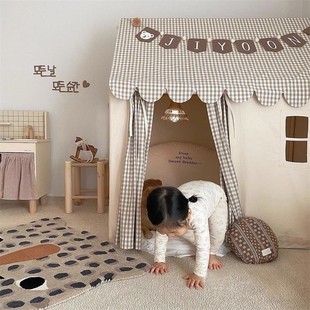 Children's Tent Indoor Scandinavian Plaid Game House Home Kindergarten Family Room Boys and Girls Small House Toy House