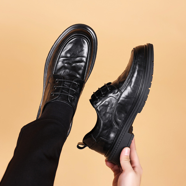 Leather autumn casual elite shoes platform