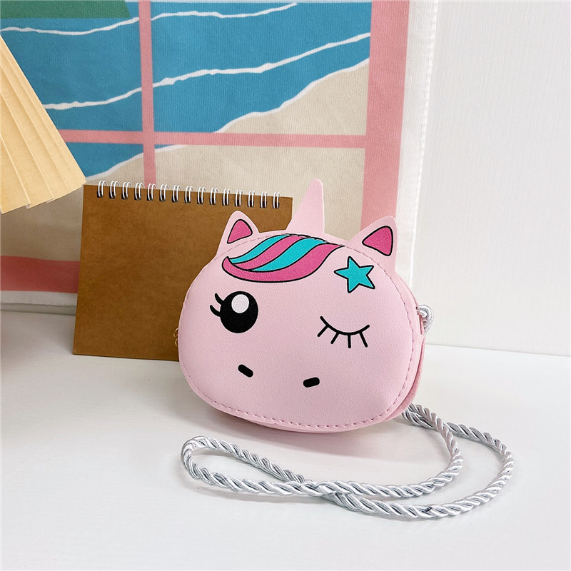 Estilo coreano 2021 nueva moda de dibujos animados unicornio niños bolsa de mensajero lindo bebé mini monedero bolso de hombro