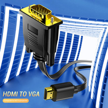 HDTV轉VGA扁線 HD 1080P高速公HDTV轉VGA 電視電纜連接器適配器