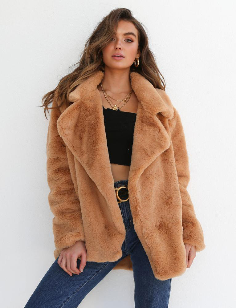 Women's Clothing Fur Coat Winter Plush Coat Soft Women Suit Collar Warm Coat Casual Women Coat_voghion.com