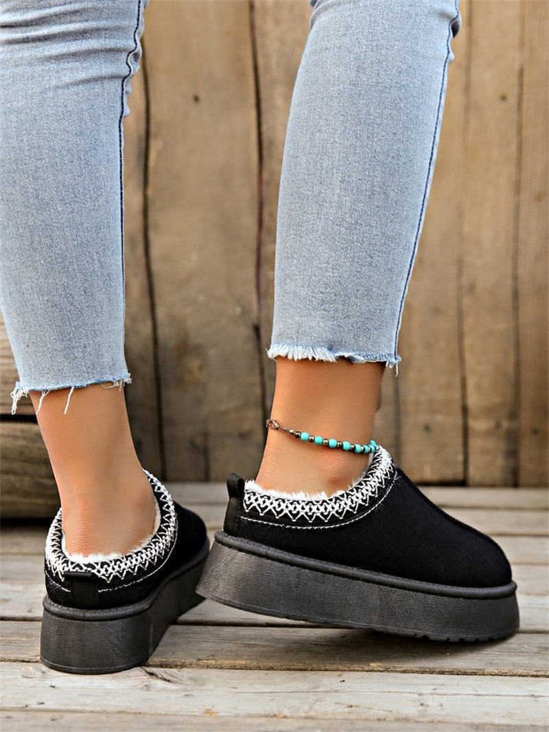 Comfortable Cotton Slippers For Women Warm Winter Half Slippers_voghion.com
