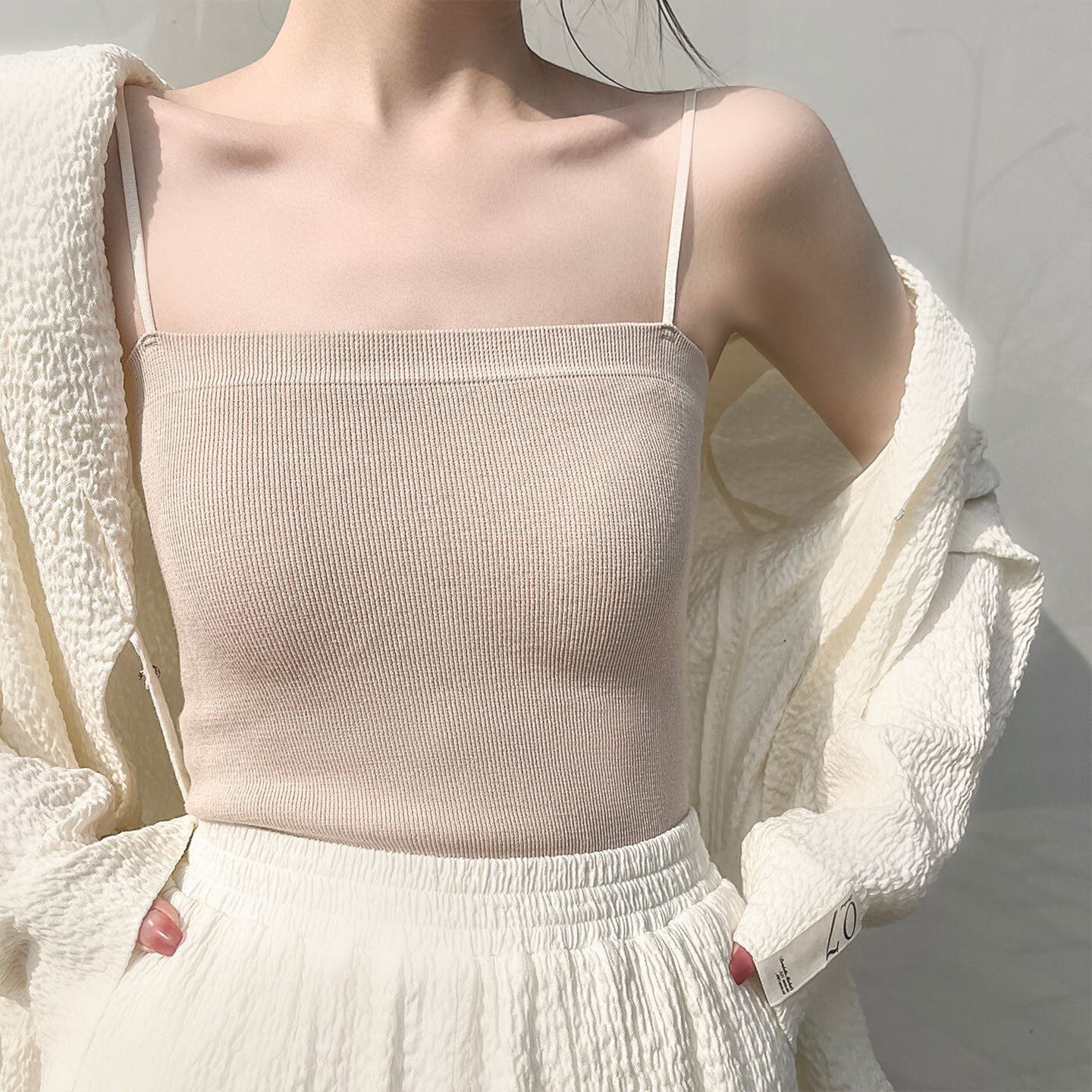 新款美背少女百搭吊带背心无钢圈固定杯内搭外穿打底裹胸修身抹胸