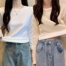 单/两件装 加绒加厚一体绒打底衫女2025新款秋冬洋气长袖保暖上衣